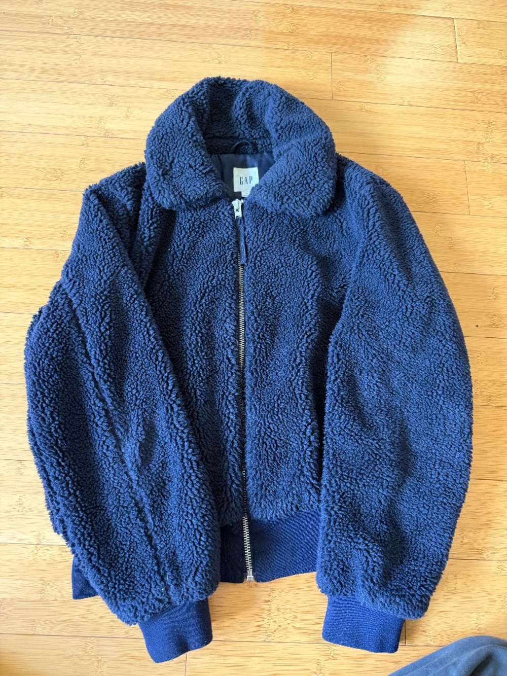 GAP Navy Teddy Sherpa Zip Jacket – Size Medium